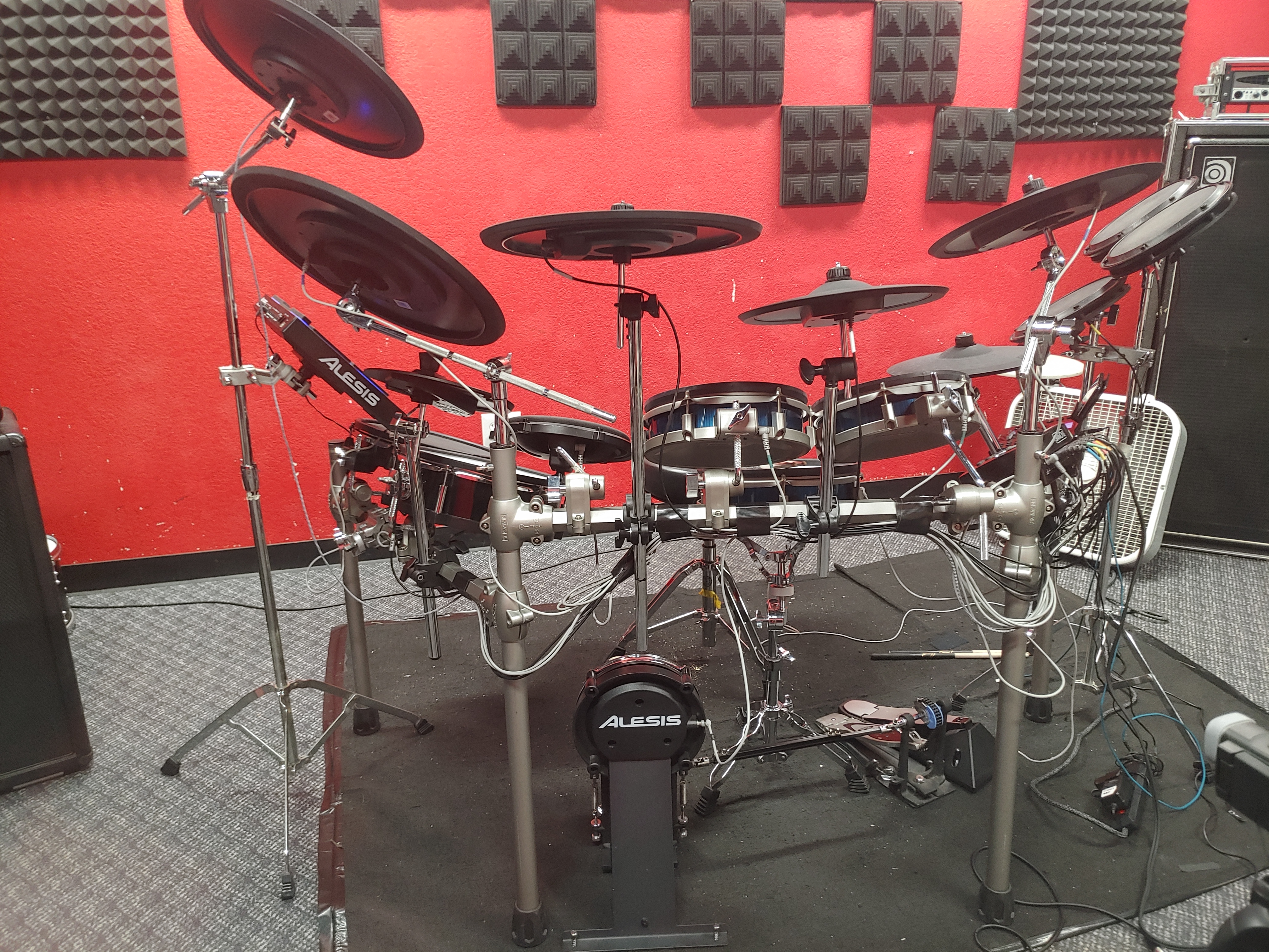 Full electronic drum kit in studio